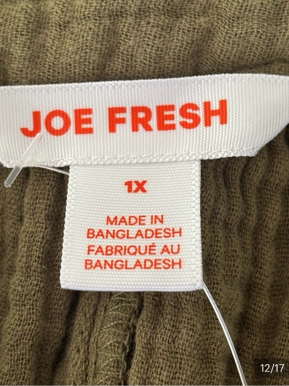 Joe Fresh Women’s Size 1X Olive-Green V-Neck Tank 100% Cotton Casual Top - Picture 10 of 15